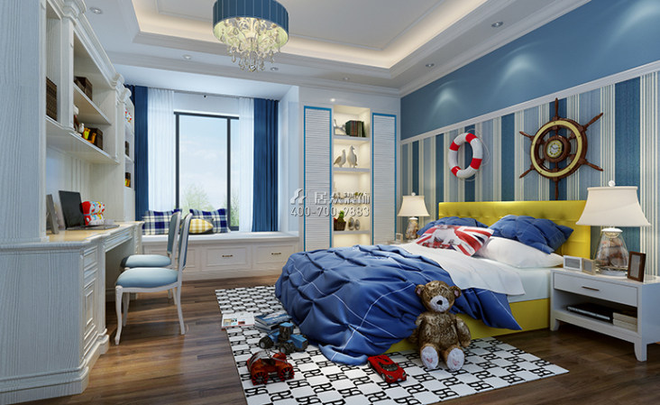 碧桂园380平方米中式风格平层户型卧室装修效果图