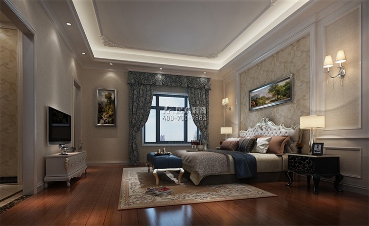 融创嘉德庄园360平方米欧式风格别墅户型卧室装修效果图