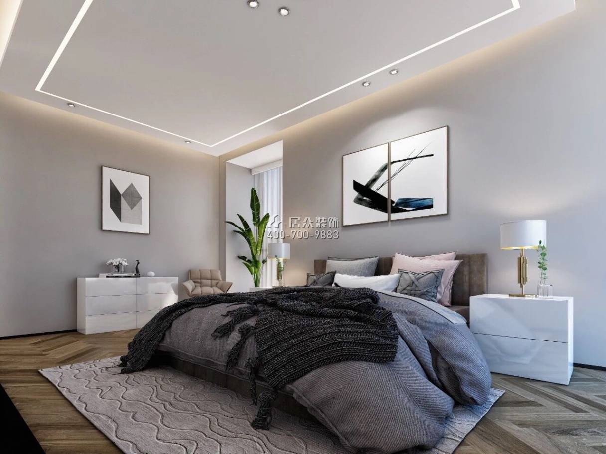 宏发世纪城140平方米现代简约风格平层户型卧室装修效果图