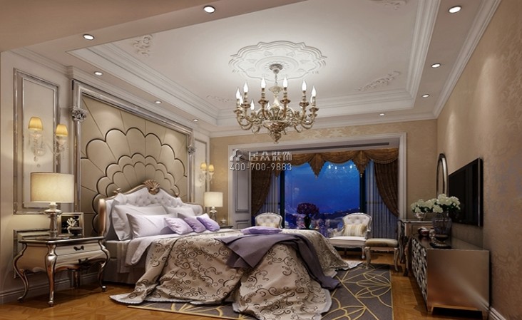 中海千灯湖一号180平方米欧式风格平层户型卧室装修效果图