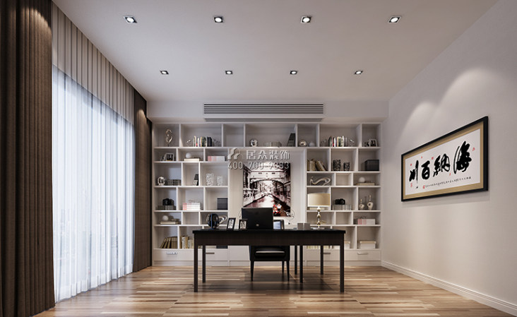 天源星城220平方米现代简约风格平层户型书房装修效果图