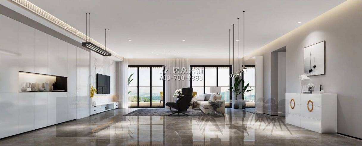 宏發世紀城140平方米現代簡約風格平層戶型客廳裝修效果圖