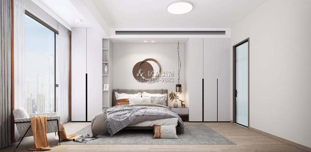 云玺锦庭107平方米现代简约风格平层户型卧室装修效果图