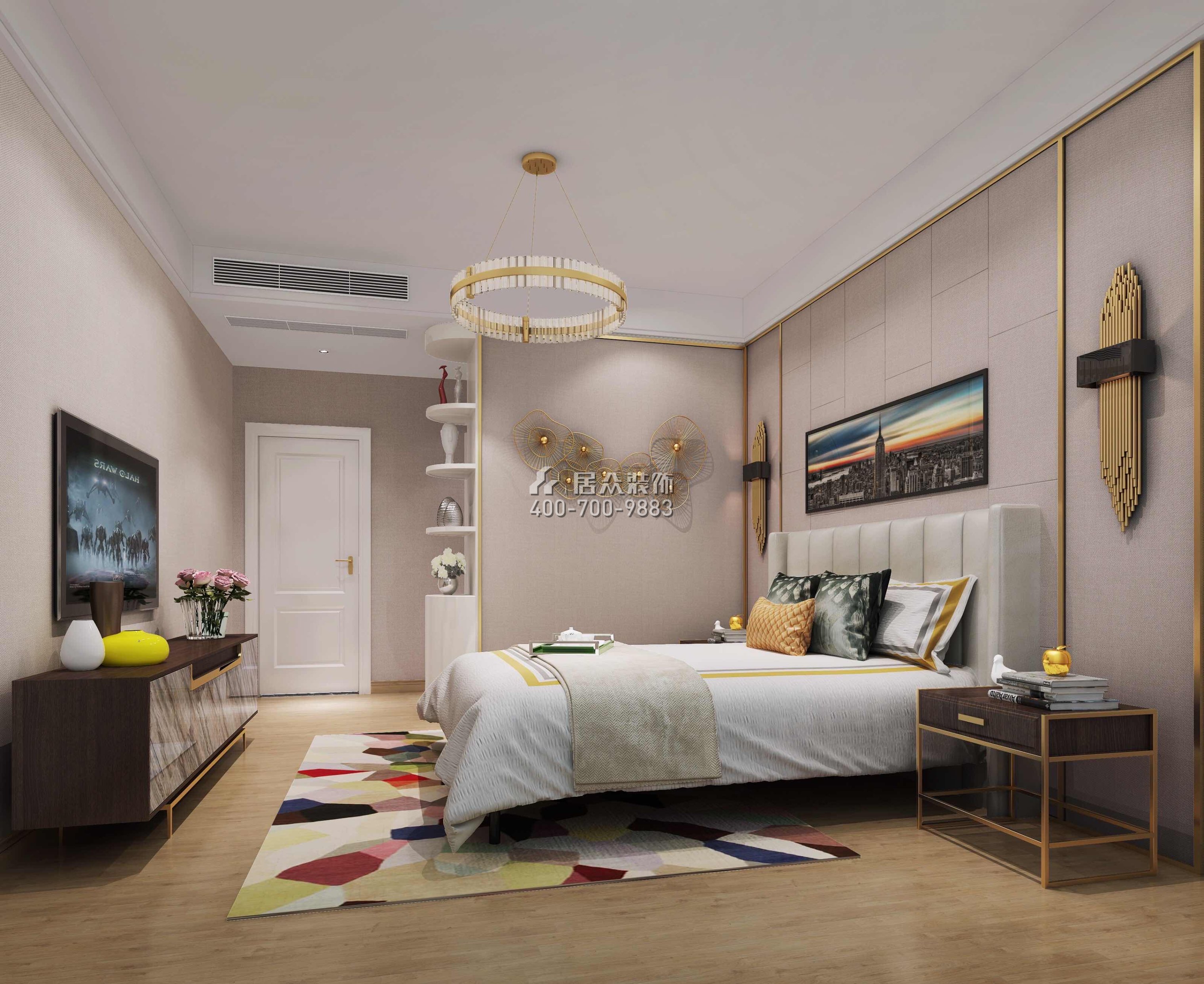 城市山谷143平方米现代简约风格平层户型卧室装修效果图