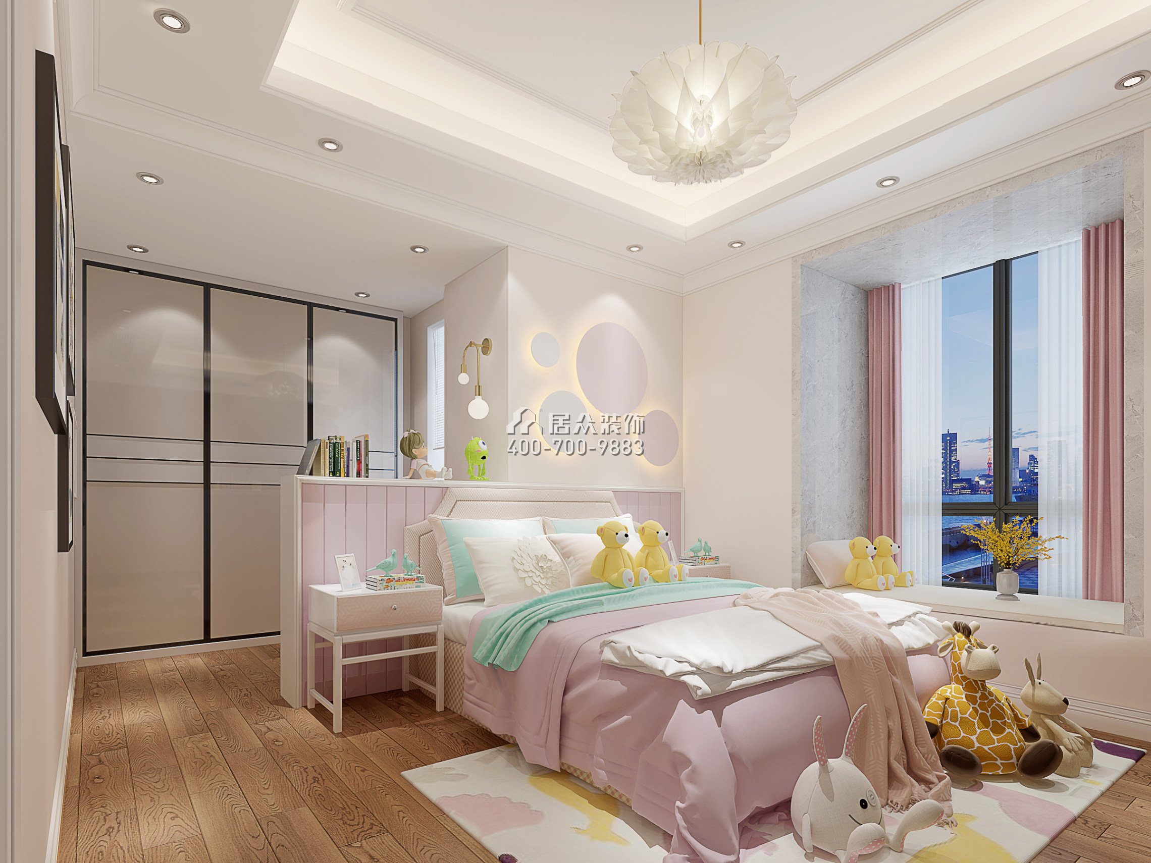 陶然豪园220平方米中式风格平层户型卧室装修效果图