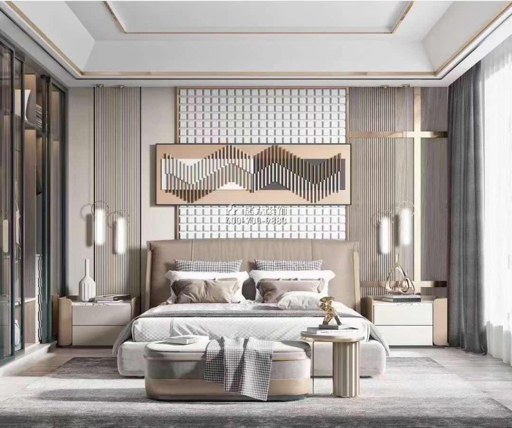山语清晖二期190平方米现代简约风格平层户型卧室装修效果图