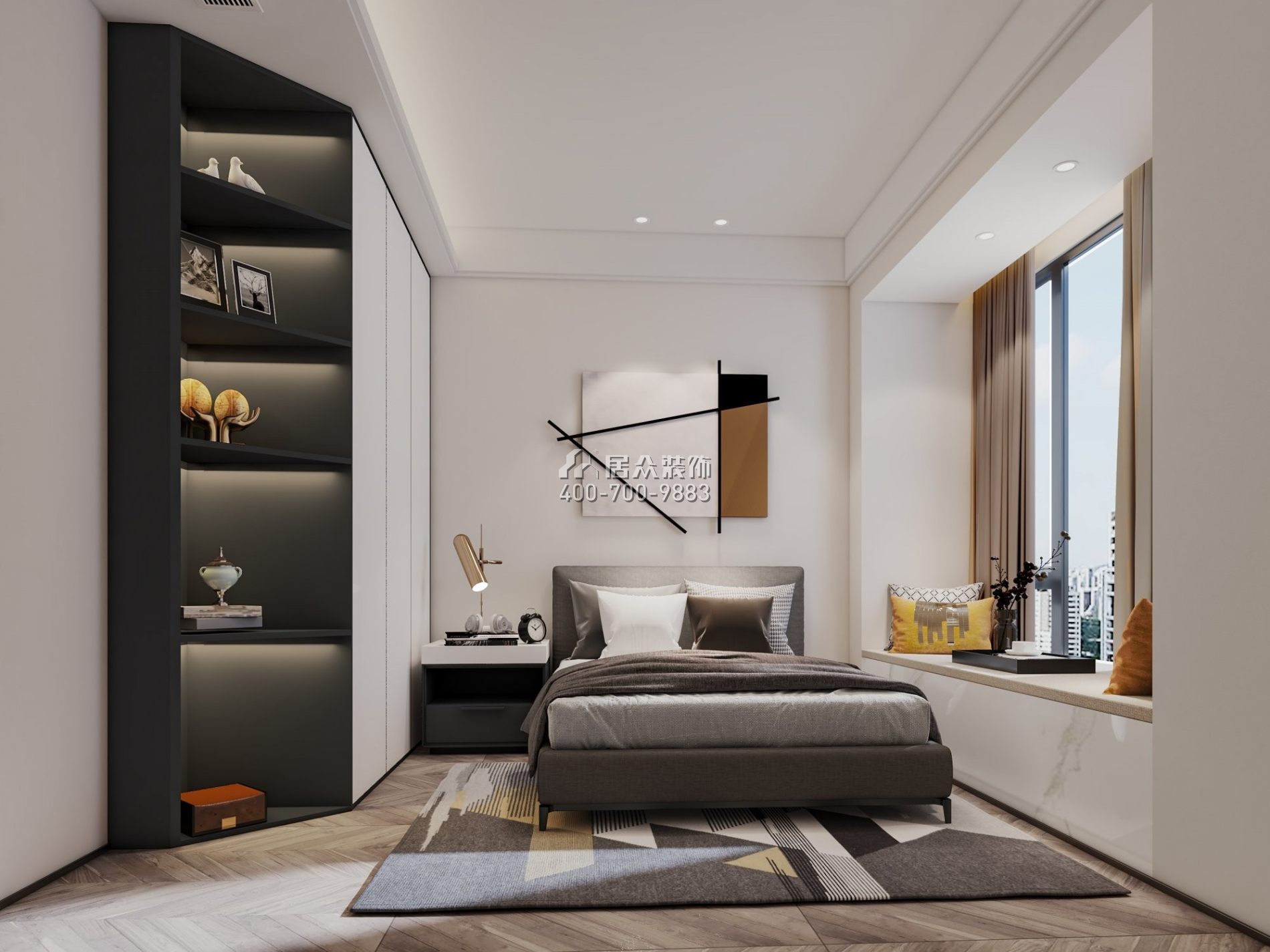 天鵝堡120平方米現代簡約風格平層戶型臥室裝修效果圖