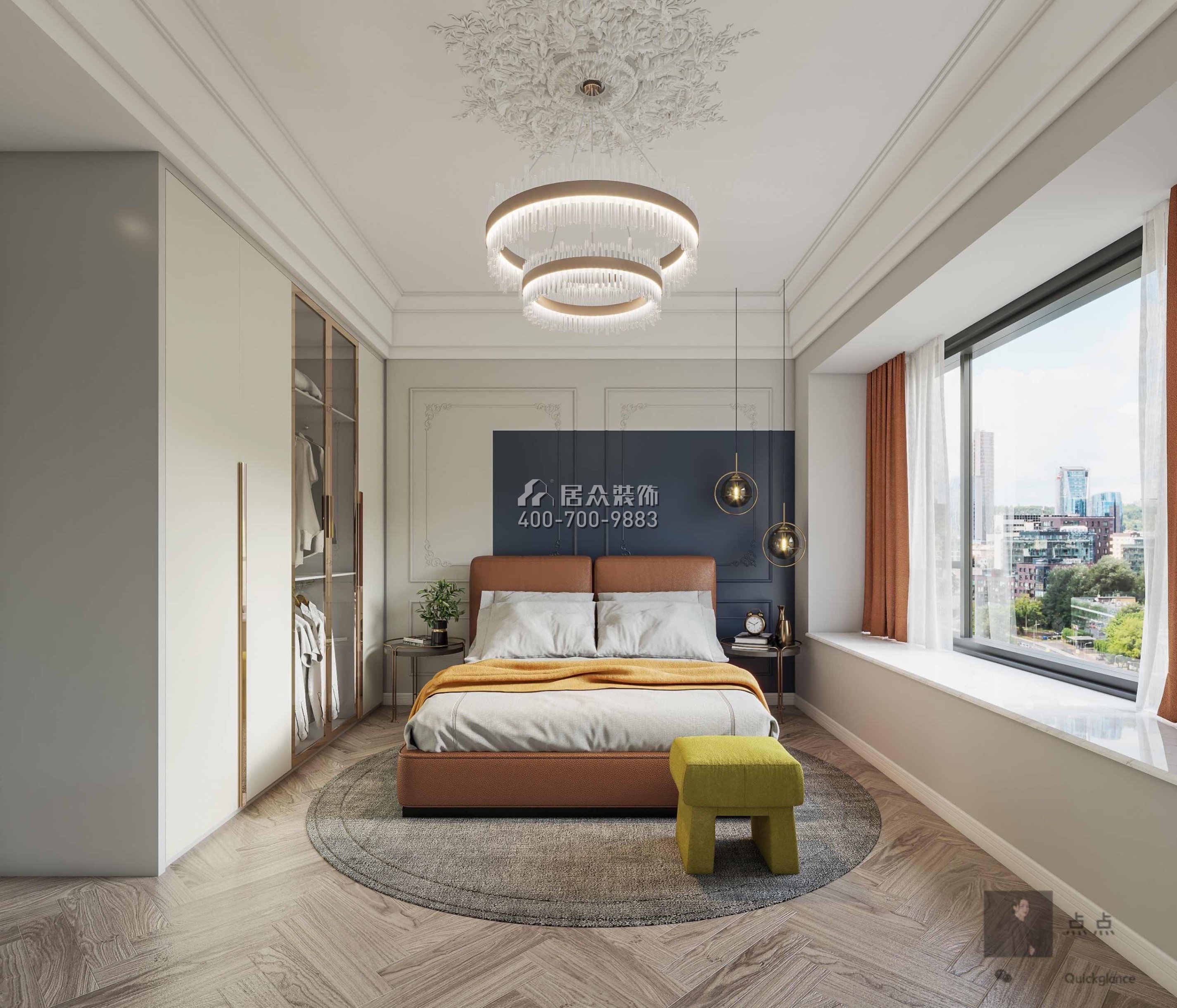 合生滨海城128平方米混搭风格平层户型卧室装修效果图