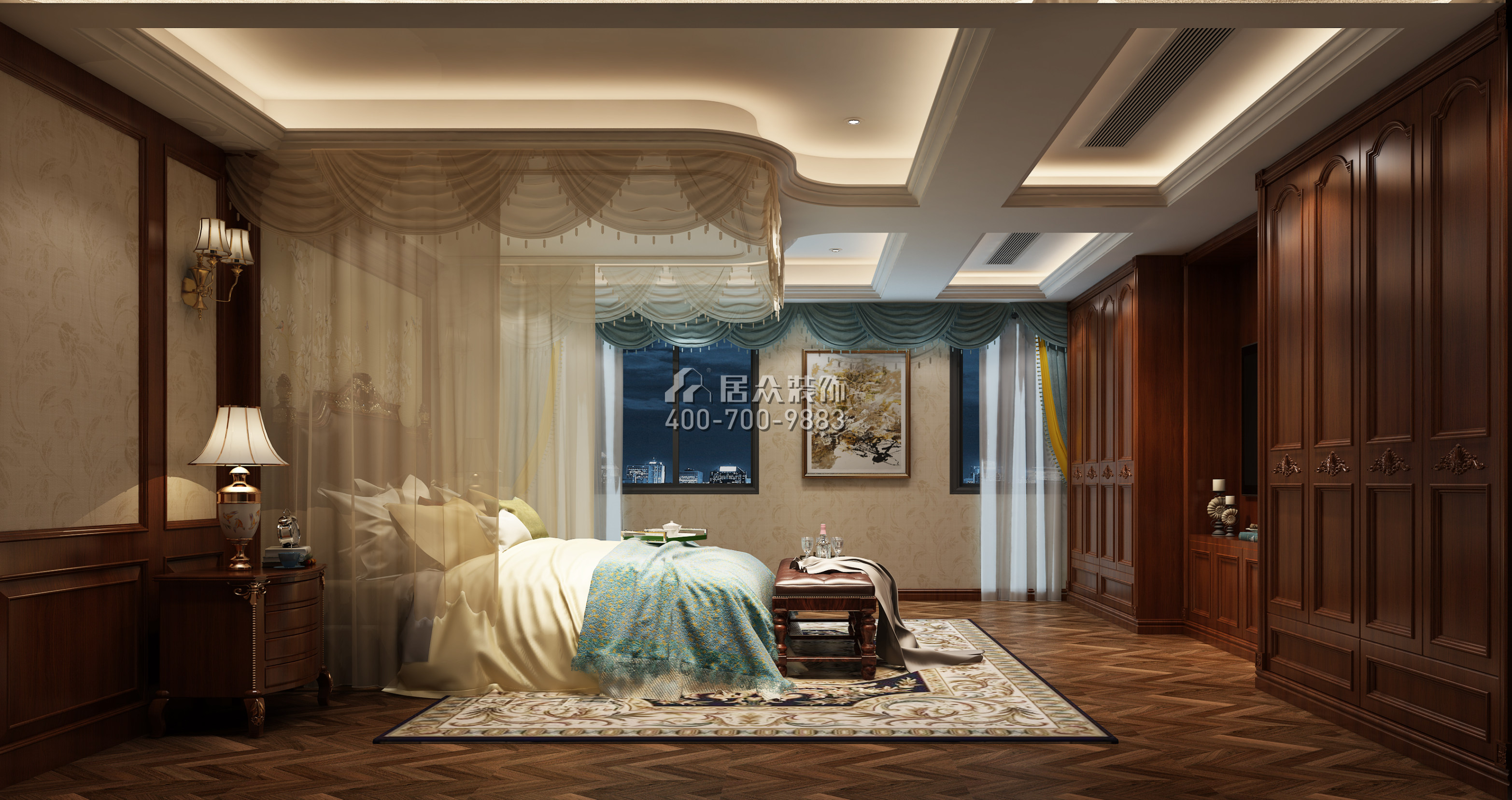 信榮海逸半島500平方米中式風格別墅戶型臥室裝修效果圖