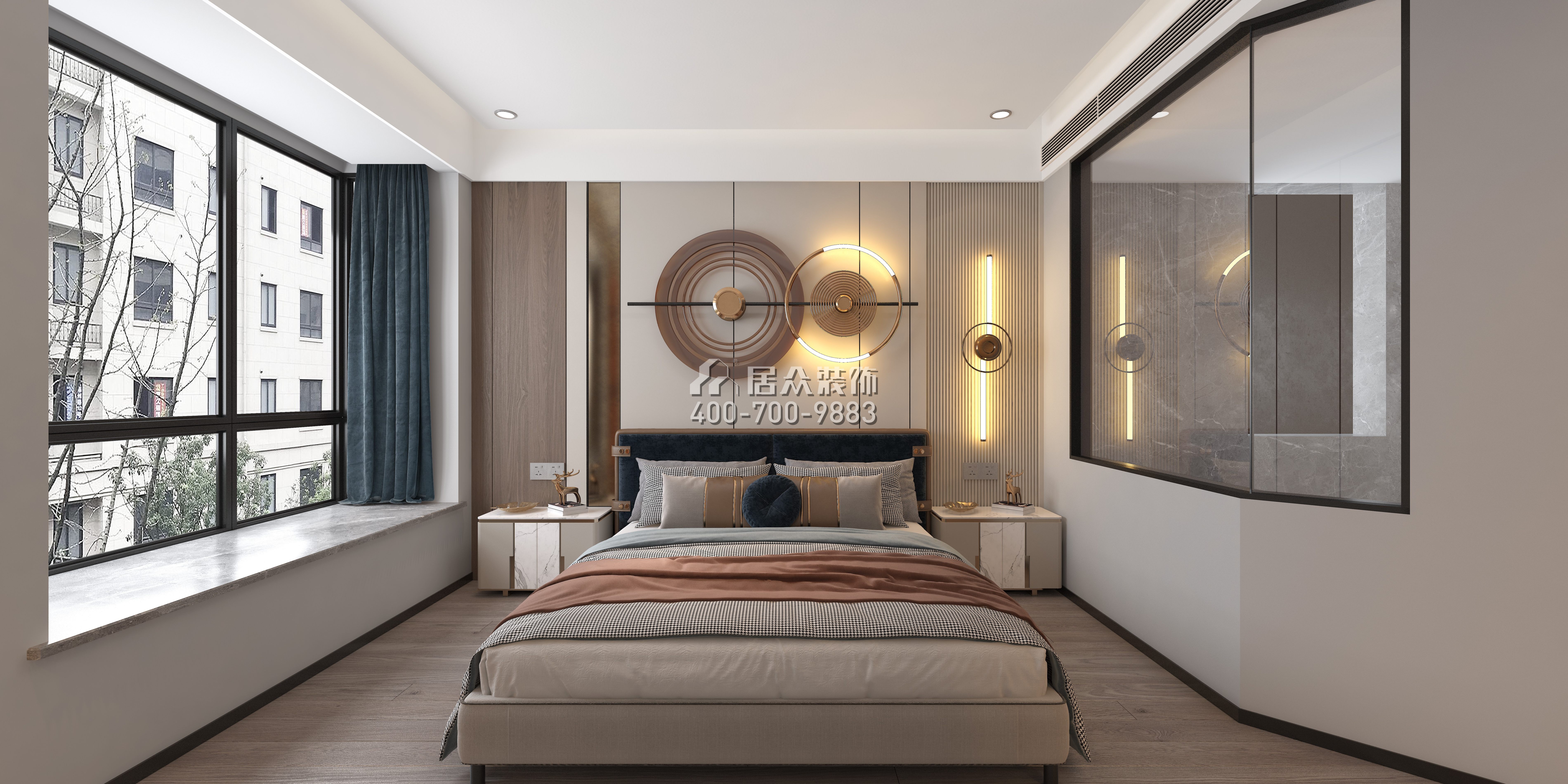金水湾140平方米现代简约风格平层户型卧室装修效果图