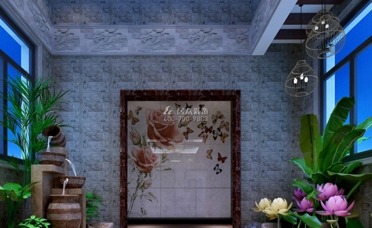 无锡碧桂园300平方米中式风格别墅户型封面装修效果图