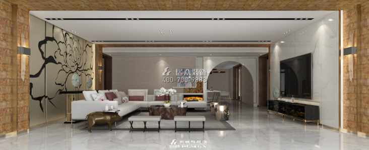 碧桂园天玺弯400平方米现代简约风格平层户型客厅装修效果图