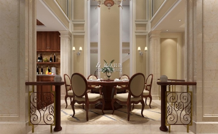 中海原山393平方米美式风格别墅户型餐厅装修效果图