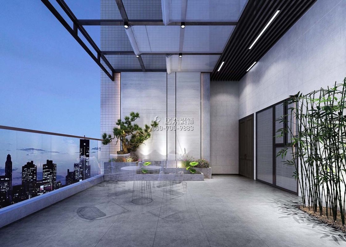 熙龙湾花园260平方米中式风格复式户型阳台装修效果图