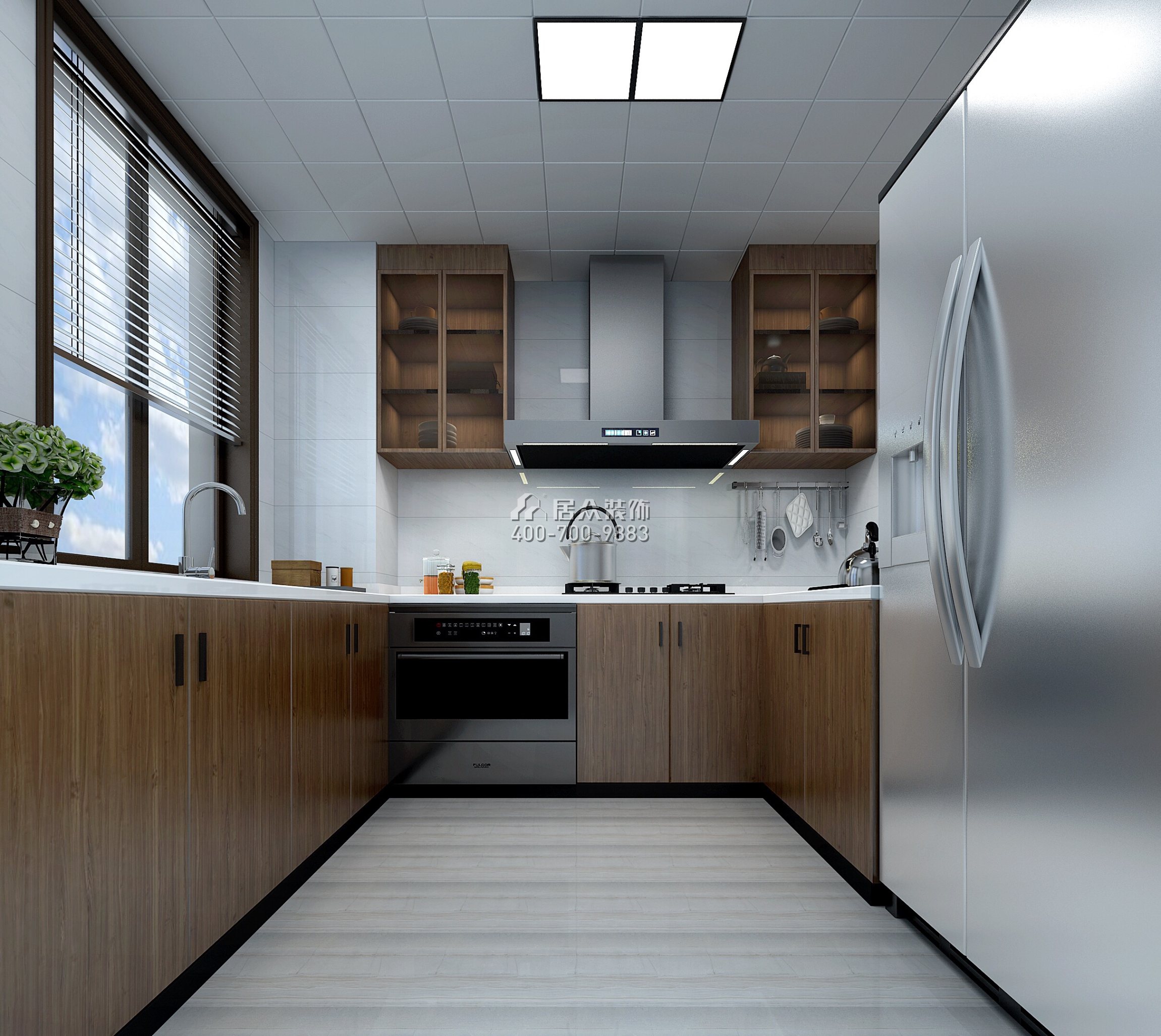 隆生东湖九区155平方米现代简约风格平层户型厨房装修效果图