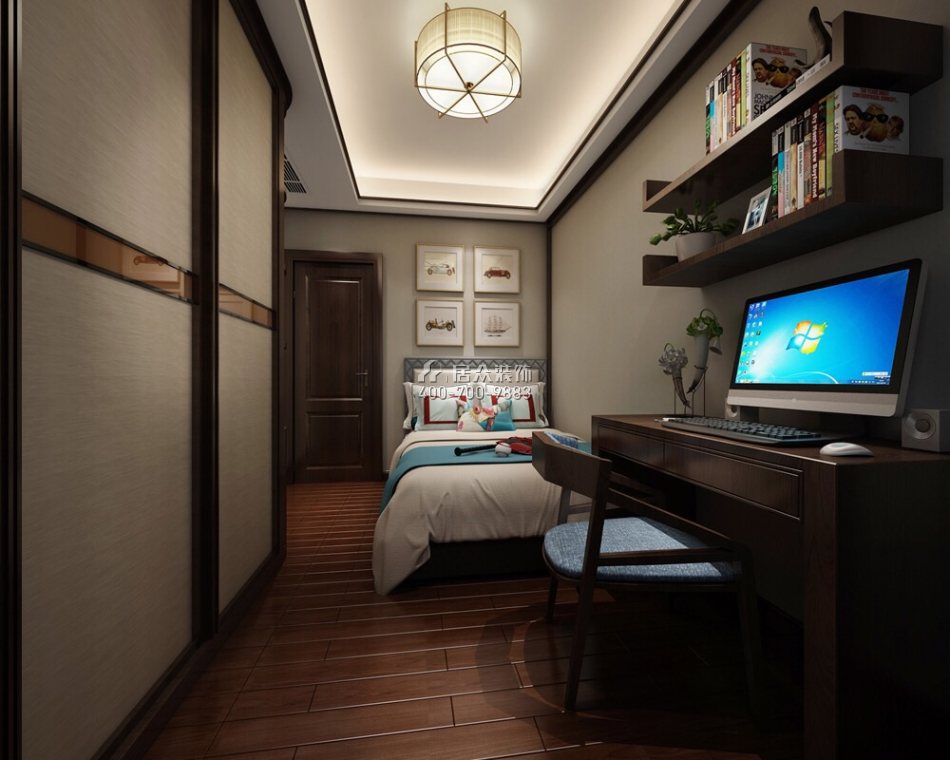 东湖九区140平方米中式风格平层户型卧室装修效果图