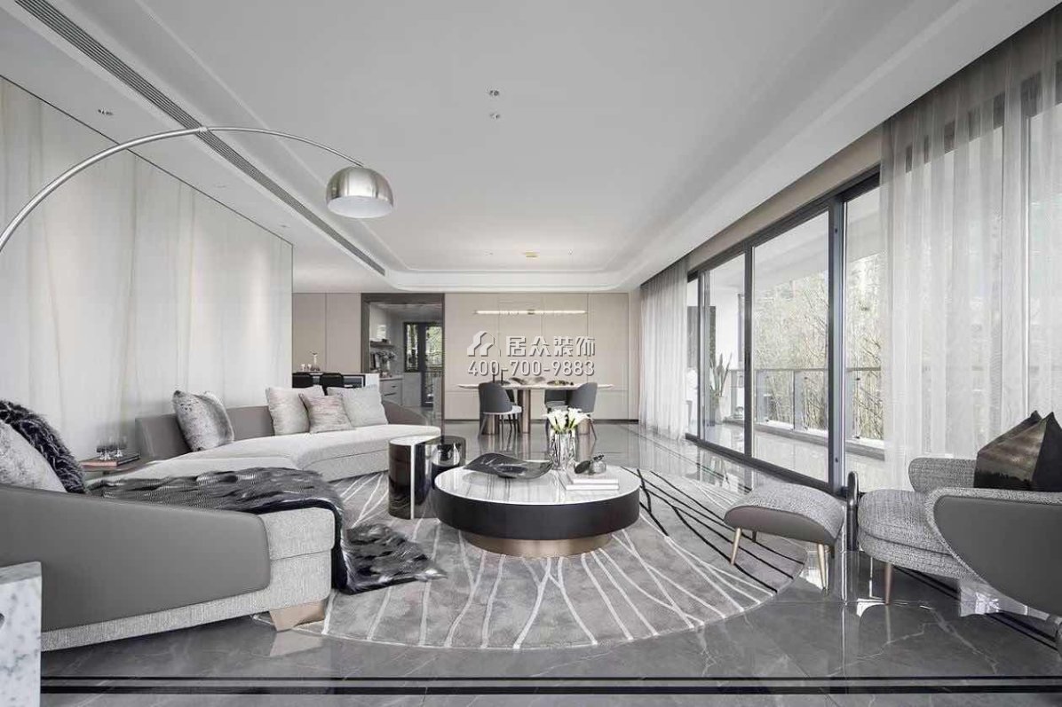山語清暉二期190平方米現代簡約風格平層戶型客廳裝修效果圖