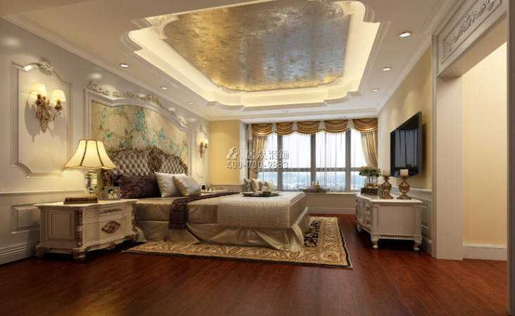 天湖城天源140平方米欧式风格平层户型卧室装修效果图