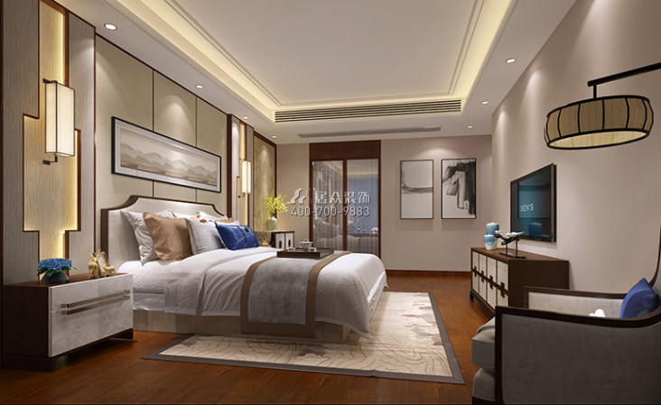 博林天瑞188平方米中式风格平层户型卧室装修效果图