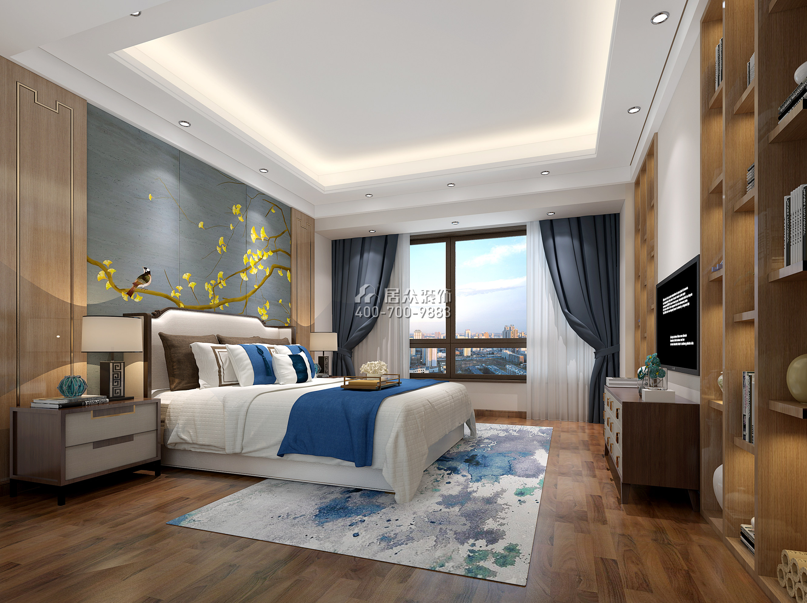 星河丹堤242平方米中式風格復式戶型臥室裝修效果圖