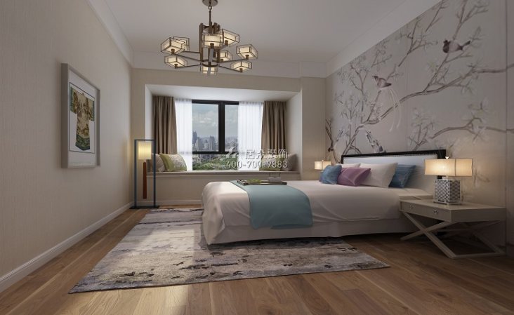 敏捷畔海御峰265平方米中式风格平层户型卧室装修效果图