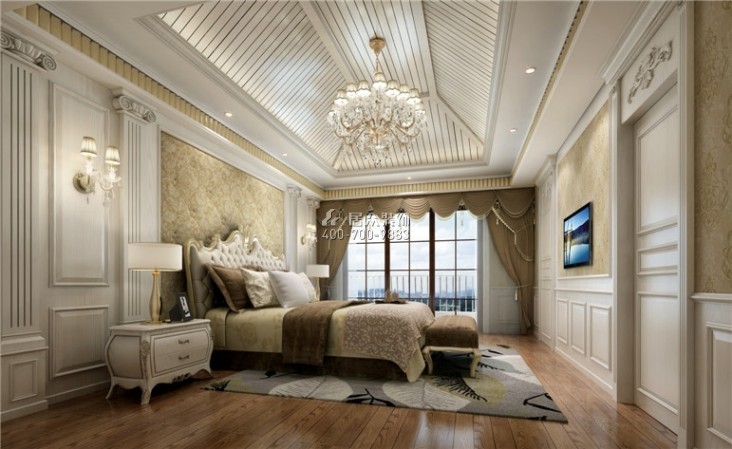十二橡树庄园一期380平方米欧式风格别墅户型卧室装修效果图
