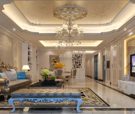 珊瑚天峰170平方米欧式风格平层户型客厅装修效果图