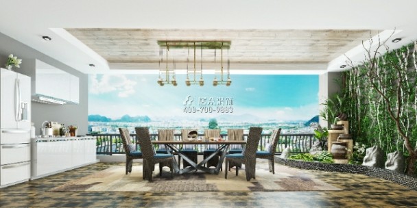 美的君蘭江山410平方米現代簡約風格平層戶型餐廳裝修效果圖