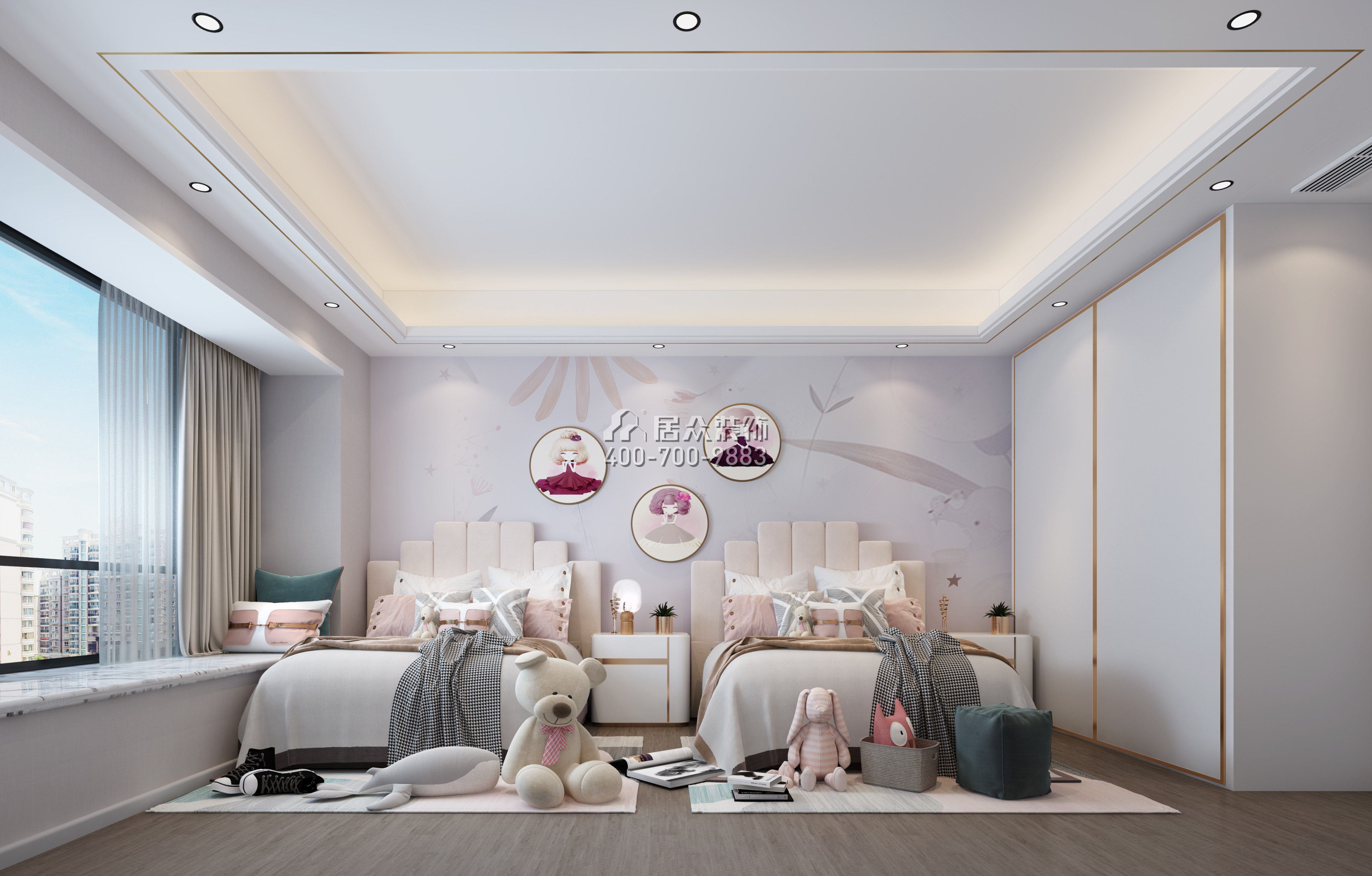 中信红树湾-三期300平方米现代简约风格平层户型卧室装修效果图