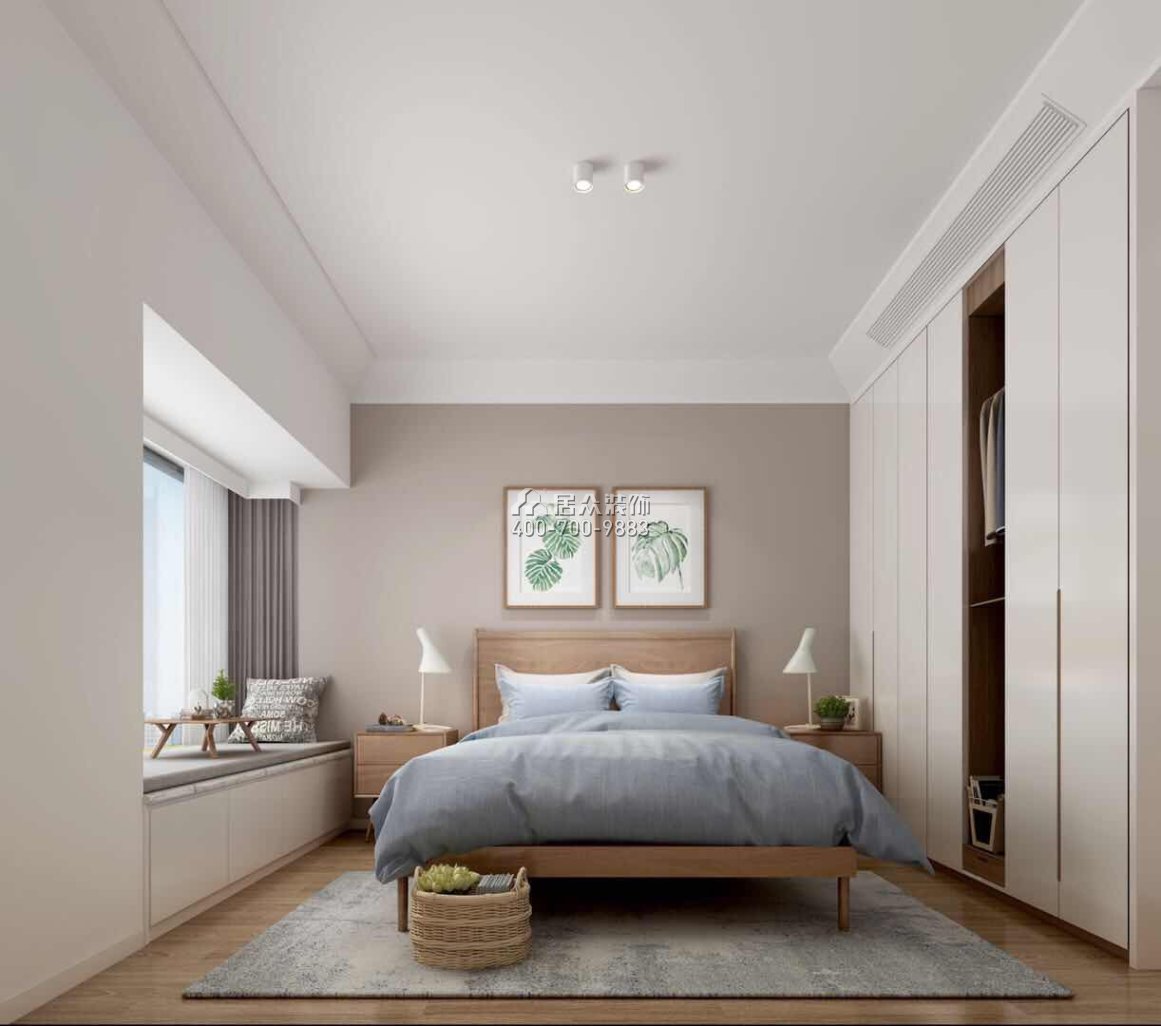 高发西岸花园126平方米现代简约风格平层户型卧室装修效果图