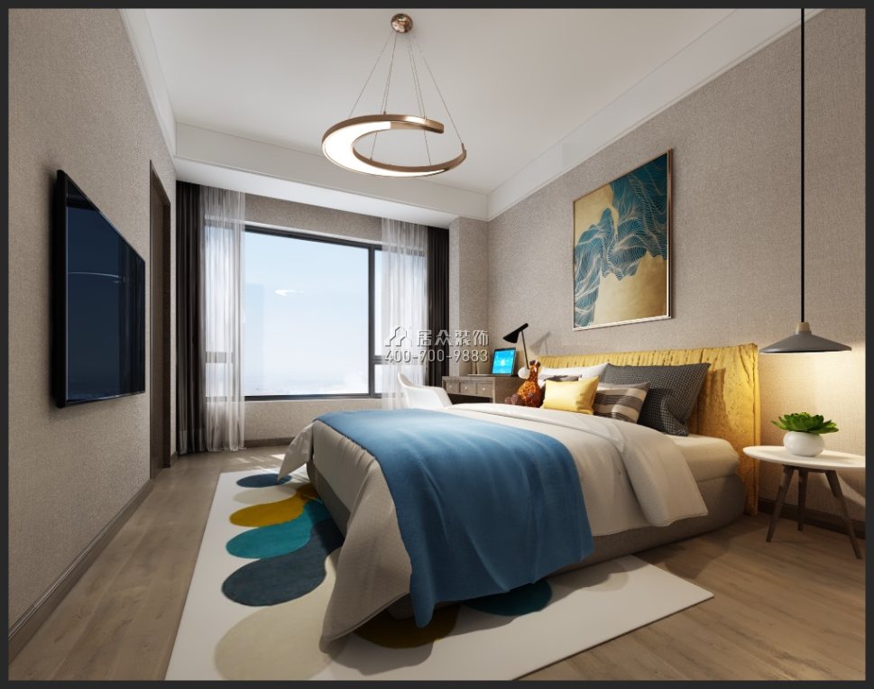 陽光粵海250平方米現代簡約風格平層戶型臥室裝修效果圖