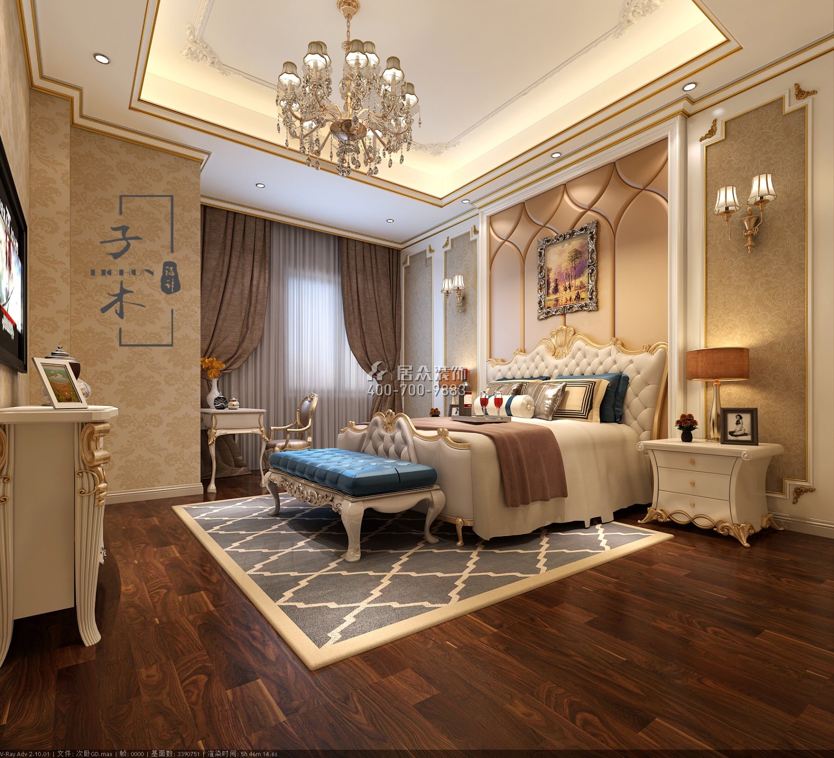 圣莫麗斯320平方米歐式風格復式戶型臥室裝修效果圖