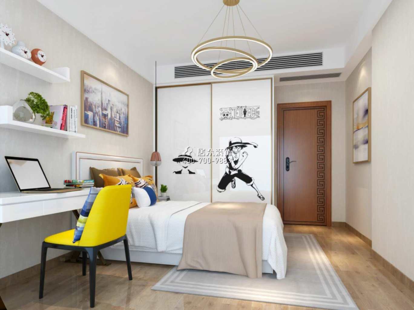 华强城125平方米中式风格平层户型卧室装修效果图
