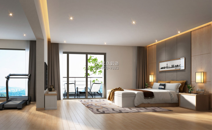 曦城六期250平方米現代簡約風格平層戶型臥室裝修效果圖
