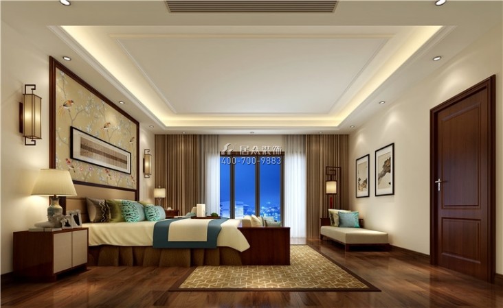 中海珑玺140平方米中式风格复式户型卧室装修效果图