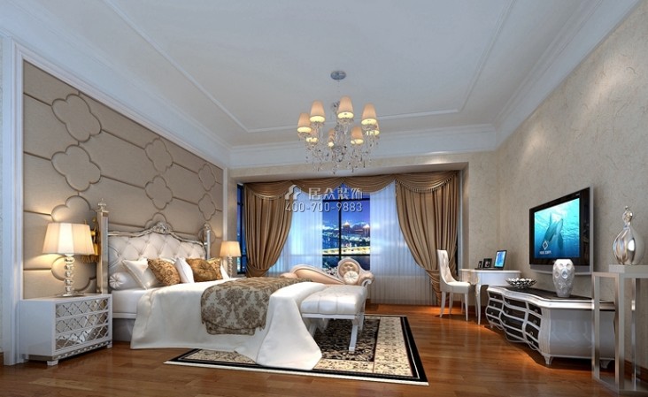 现代园墅300平方米欧式风格复式户型卧室装修效果图