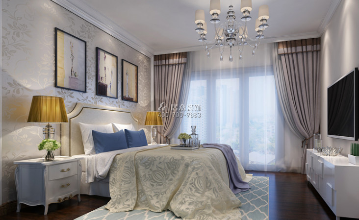 梦琴湾135平方米现代简约风格复式户型卧室装修效果图