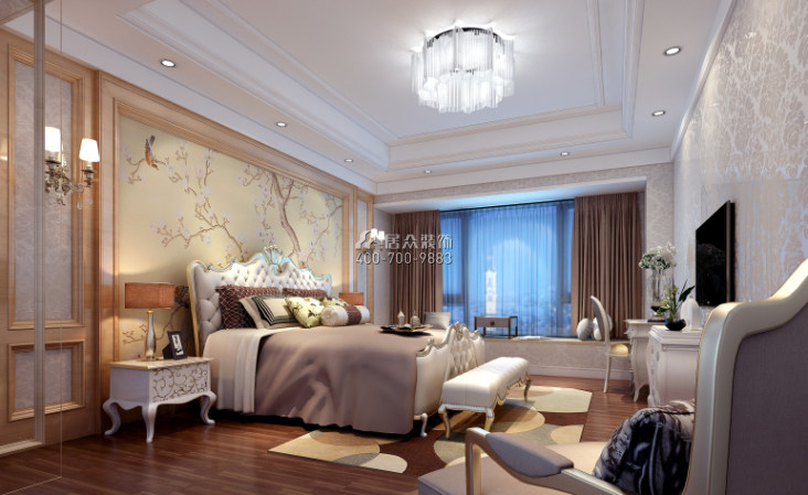 西粤京基城三期260平方米混搭风格平层户型卧室装修效果图