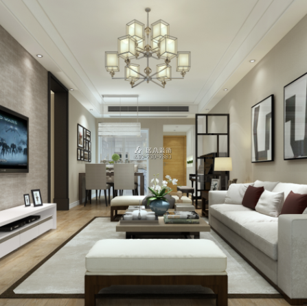 华润城388平方米现代简约风格平层户型客厅装修效果图