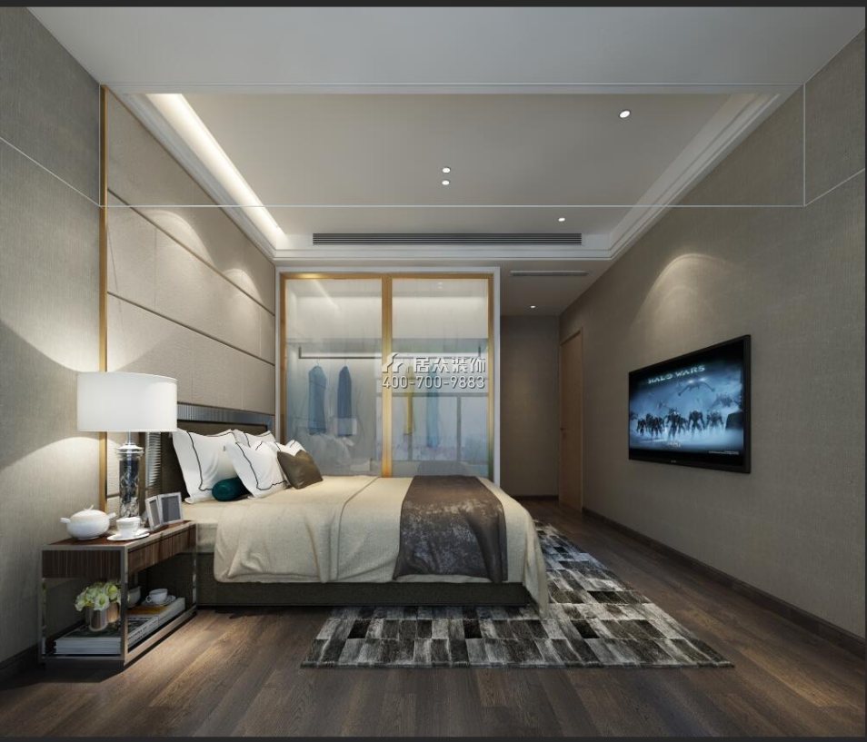 华润城89平方米现代简约风格平层户型卧室装修效果图