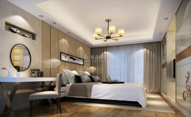 九夏云水360平方米现代简约风格复式户型卧室装修效果图