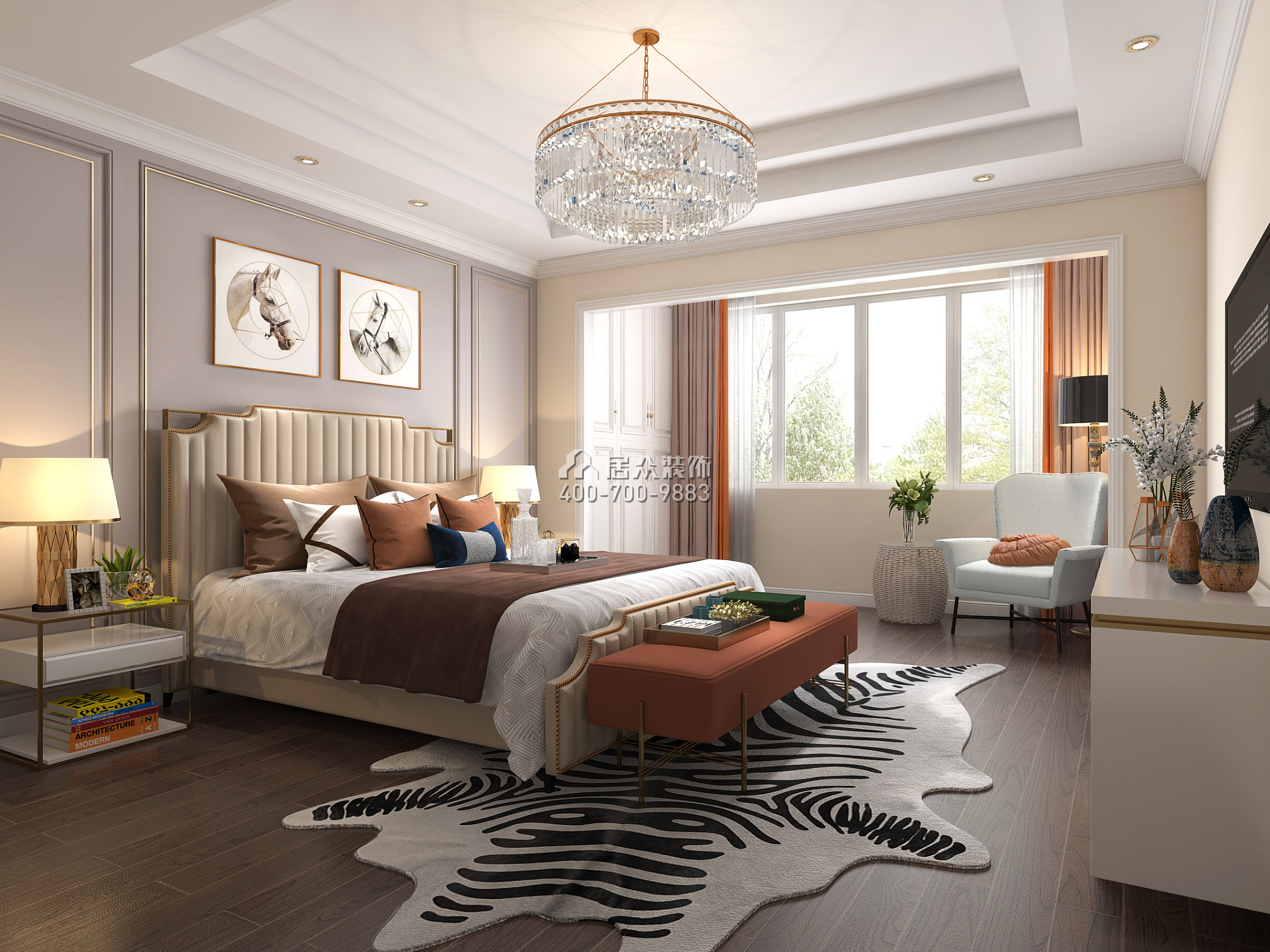 水木香山220平方米現代簡約風格平層戶型臥室裝修效果圖