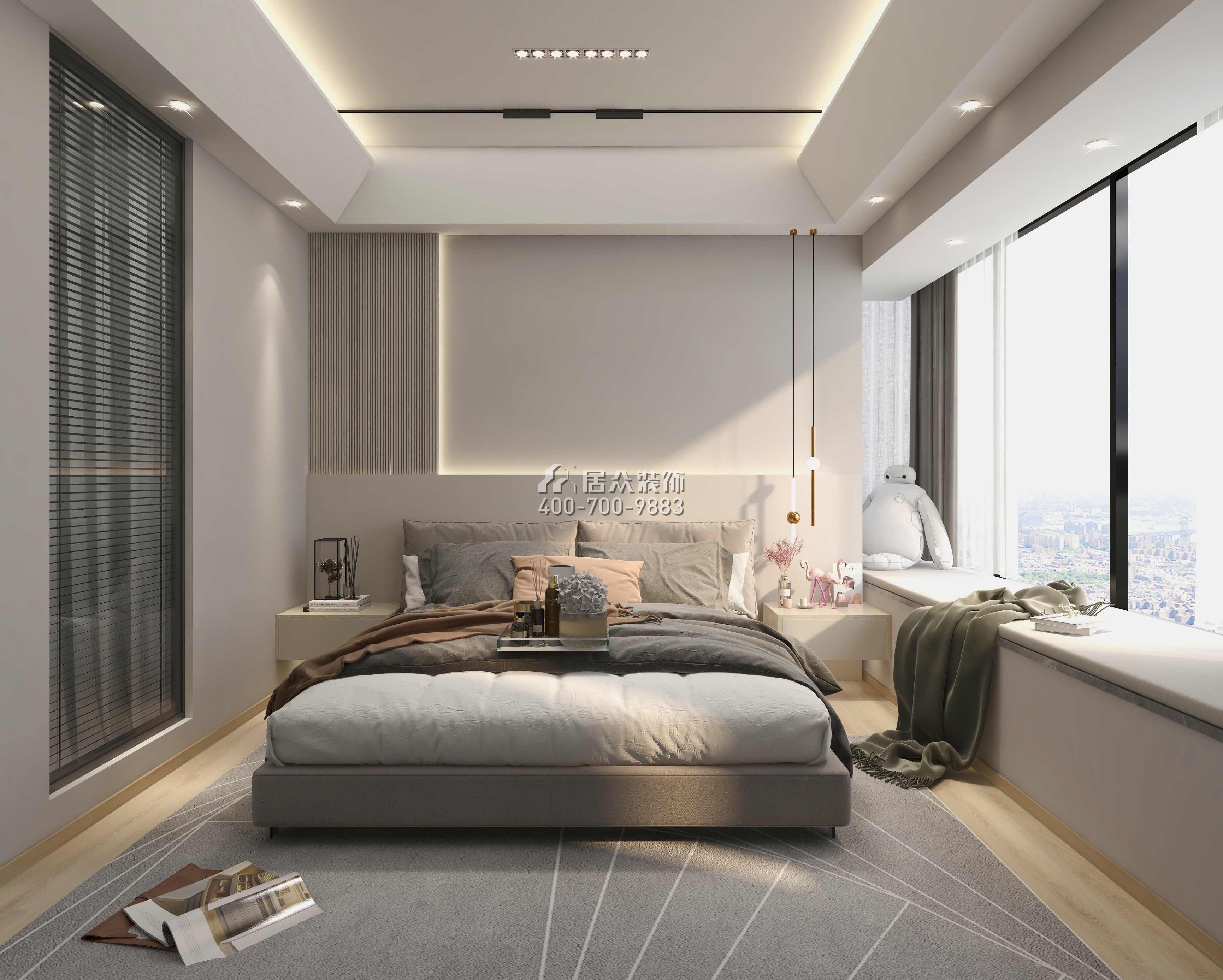 华发四季半岛水晶湾117平方米现代简约风格平层户型卧室装修效果图