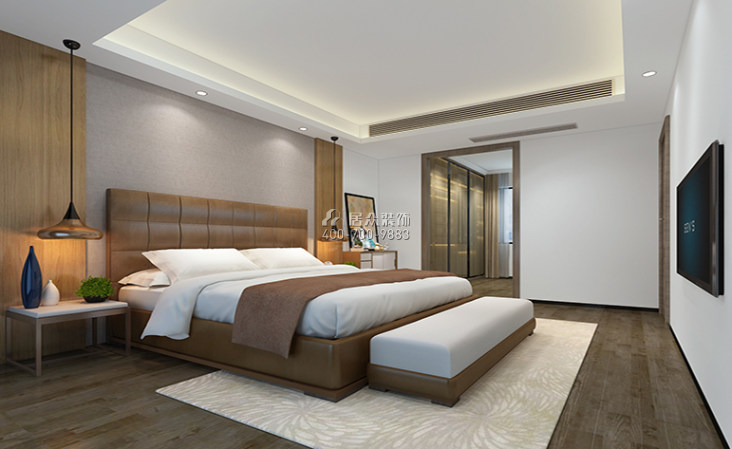 恒立听海花园180平方米现代简约风格复式户型卧室装修效果图