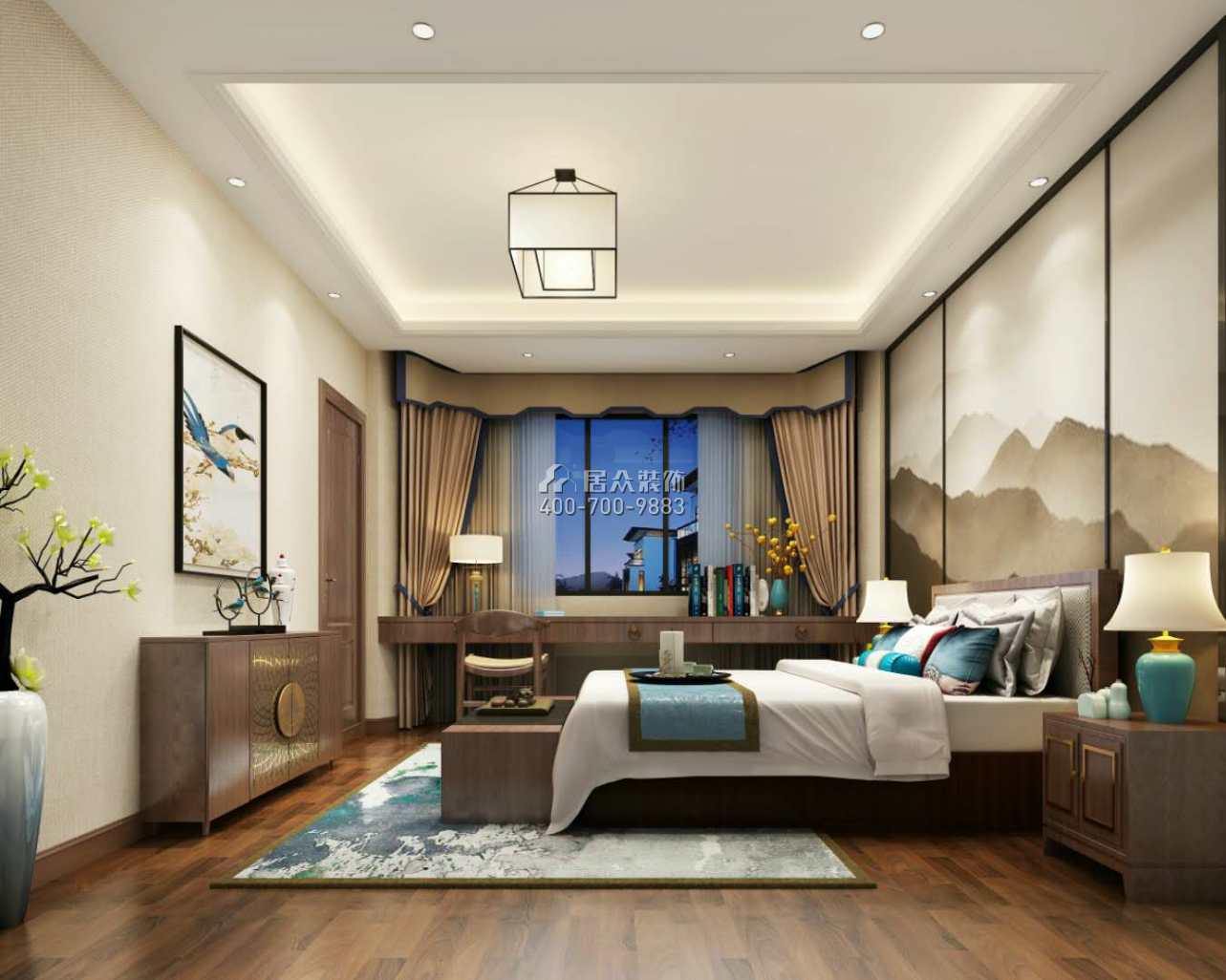 海逸豪庭尚都280平方米中式風格別墅戶型臥室裝修效果圖