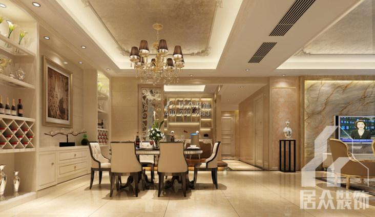 天譽160平方米歐式風格平層戶型餐廳裝修效果圖