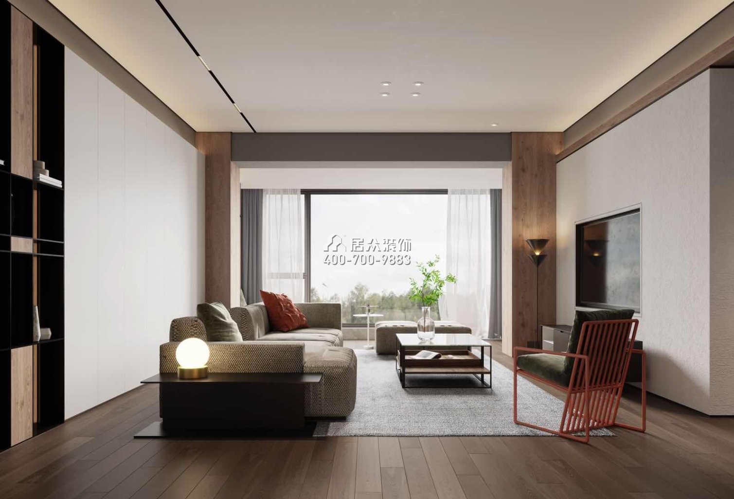中建江山壹號197平方米現代簡約風格平層戶型客廳裝修效果圖