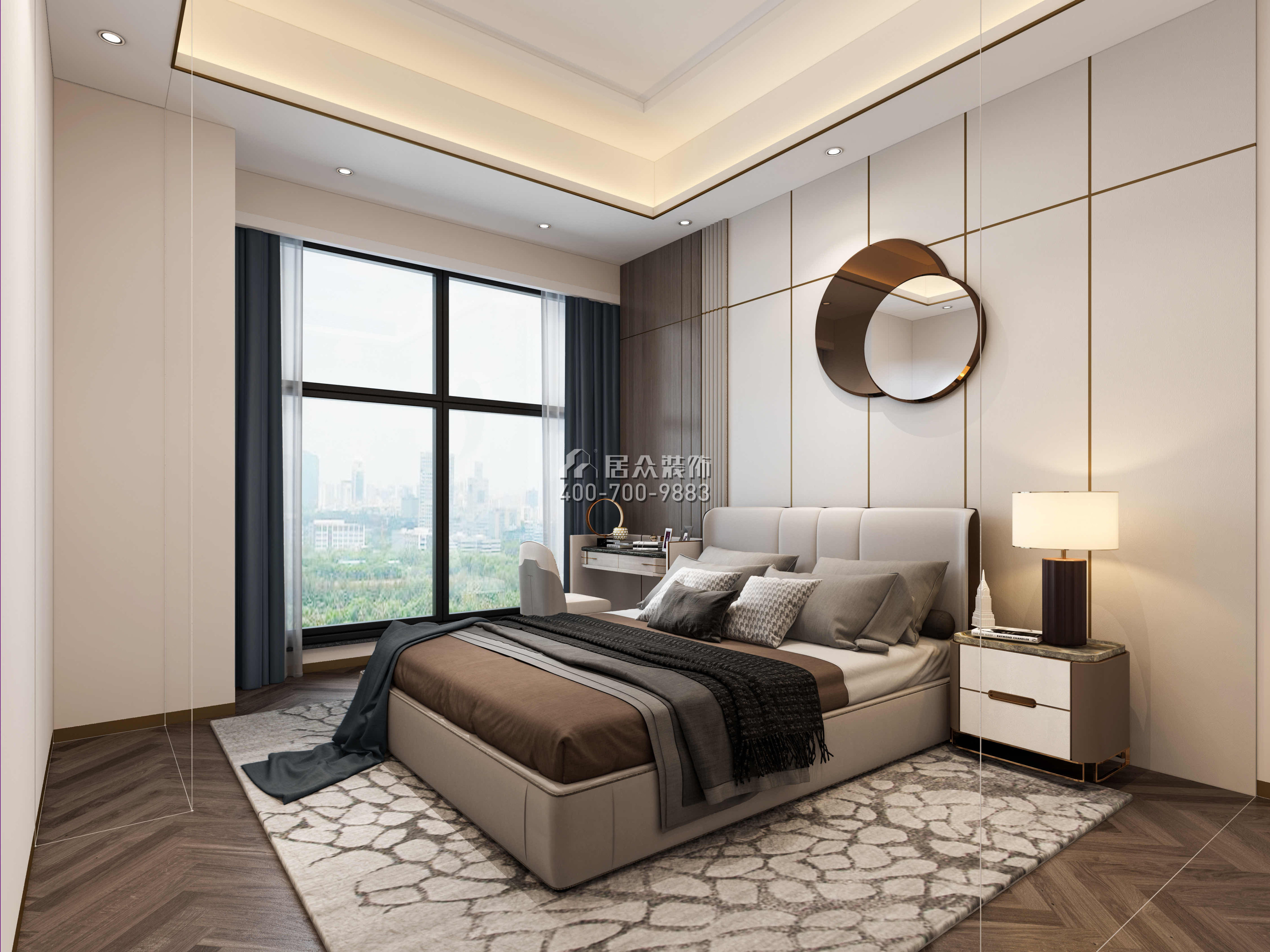 壹方中心240平方米现代简约风格平层户型卧室装修效果图