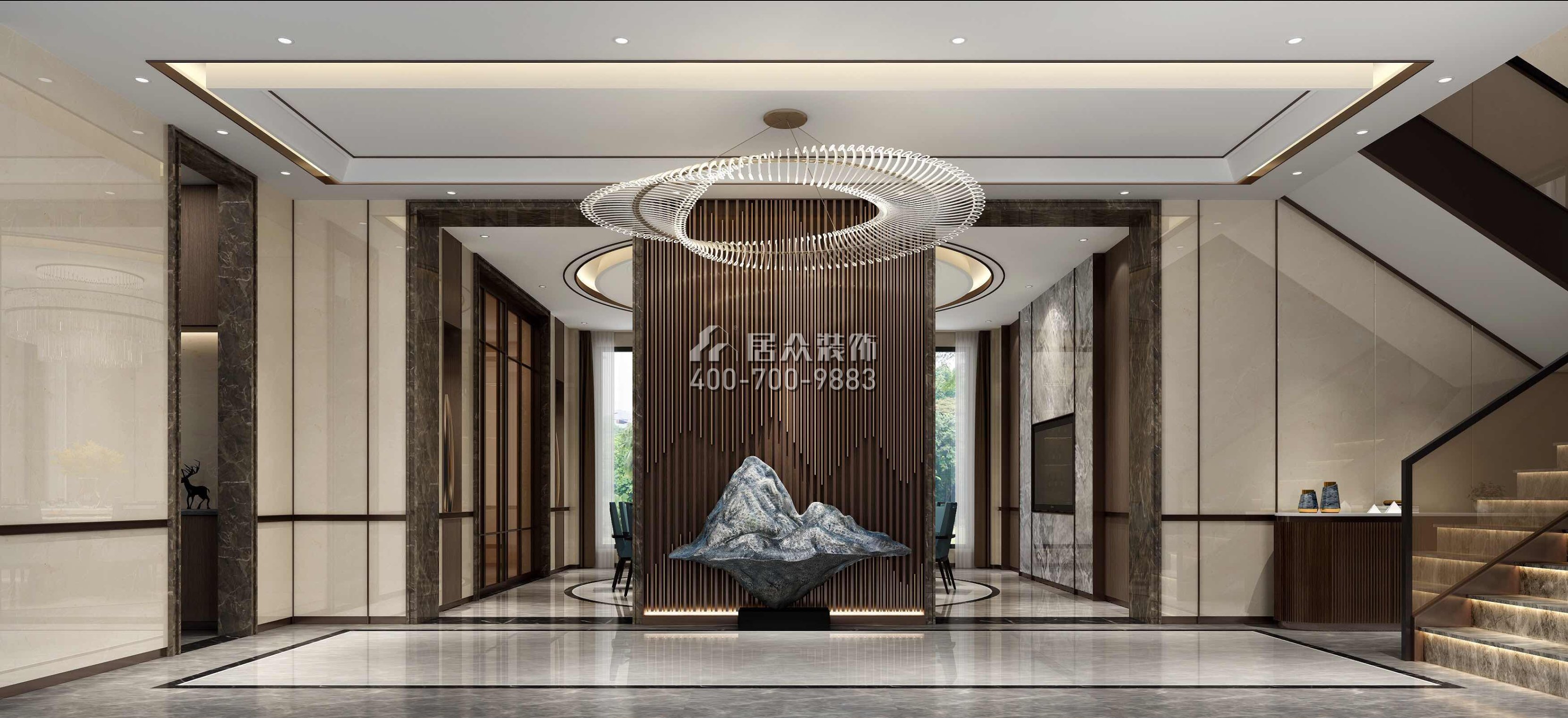 新世纪颐龙湾1000平方米中式风格别墅户型封面装修效果图
