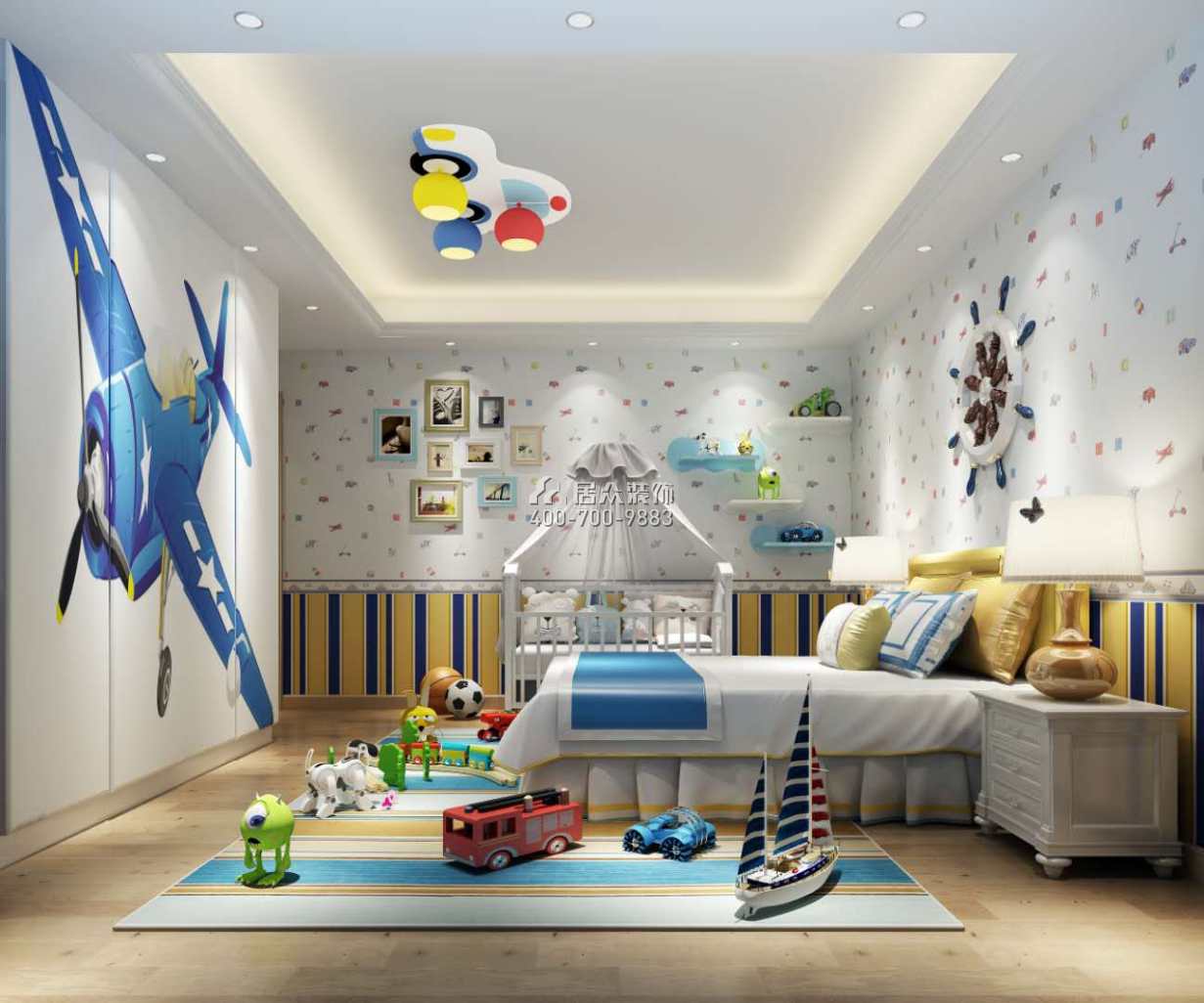 海逸豪庭尚都280平方米中式风格别墅户型儿童房装修效果图